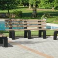 Masonways 72'' x 25'' x 31'' Cedar Plastic Dura-Bench with Black Legs 600TRAD460CE